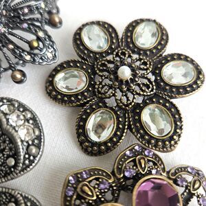 Rhinestone Flower Convertible Necklace Pendant Brooch Bridal Wedding Valentine